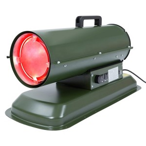 80,000 BTU Forced Air Diesel Heater & Kerosene Heater, Torpedo Space Heater with Thermostat Temperature Control, Portable for Outside, Jobsite - 1 of 4