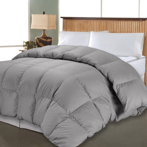 grey down comforter cotton