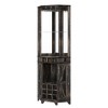JANSNO 72" Farmhouse Corner Bar Cabinet with Barn Door, Acrylic Mirror & Glass Rack - Walnut - 2 of 4