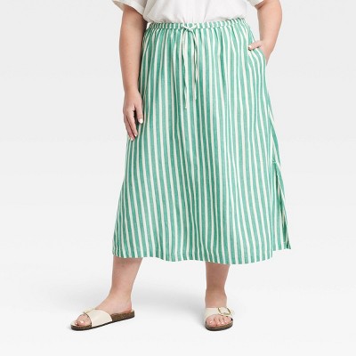 Women's Tie-Front Midi A-Line Skirt - Universal Thread™