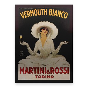 Trademark Fine Art-Marcello Dudovich 'Vermouth Bianco Martini Rossi' Floating Brushed Aluminum Art - 1 of 3