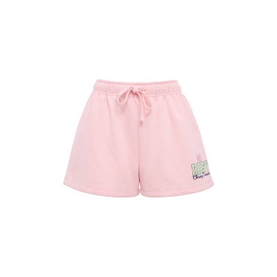 Women's Daisy Duck Run Club Fleece Shorts - Light Pink