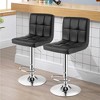 Costway Set of 2 Adjustable Bar Stools PU Leather Swivel Kitchen Counter Pub Chair - 4 of 4