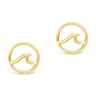 SHINE by Sterling Forever Sterling Silver Wave Studs