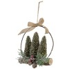Northlight Flocked Bottle Brush Trees with Wooden Log Christmas Ornament - 7" - 4 of 4