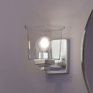 Urban Ambiance Luxury Craftsman Wall Sconce 7''H x 4.5''W,  Brushed Nickel Finish,  Houston Collection, UHP4290 - 1 of 4