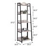 INFURNIC Decorative Bookshelf Natural and Black Ladder Shelf with Open Compartments for Storage, Black, 24.5"*16.5"*67.5" - 2 of 4