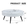 Sapphtopaz Coffee Table Home Decor Marble Pattern Round Low Coffee Table Dining Table with Adjustable Feet for Living Room, Home Small Space - 4 of 4