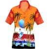 LA LEELA Hawaiian Shirts Womens Casual Summer Beach Party Shirt Tropical Blouse Short Sleeve Vacation Button Up Dress Shirts Dresses - 3 of 4