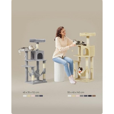 Feandrea 56.3'' Beige Multi-Level Cat Tree with Sisal Posts