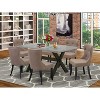 HomeStock 7-Piece Natural Oak Finish Solid Wood Top Dining Table with 6-hairs - 2 of 4