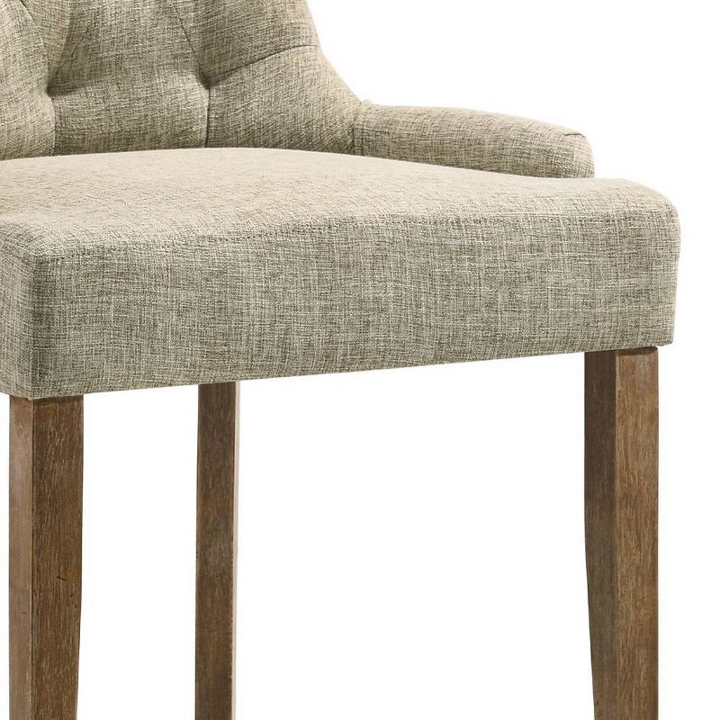 22&#34; Yotam Accent Chair Beige Fabric/Salvaged Oak Finish - Acme Furniture, 4 of 7