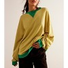 Coolmee Women's Oversized Color Block Fleeced Crewneck Sweatshirt - 2 of 4