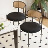 Modern Upholstered Dining Chairs Set of 2, Rattan Back Kitchen Chairs with Metal Legs, Accent Chairs for Dining Room or Living Space - Cuddlewood - 2 of 4