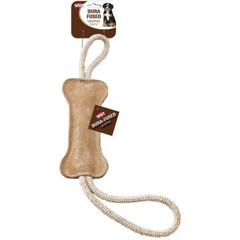 Spot Dura fused Leather Bone Tug Dog Toy 18 Target