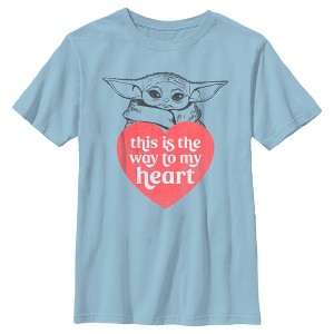Boy's Star Wars The Mandalorian Valentine's Day Grogu This is the Way to my Heart T-Shirt - 1 of 4