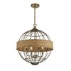 Savoy House Boreal 4 - Light Pendant in  Warm Brass/Natural Rattan - 3 of 4