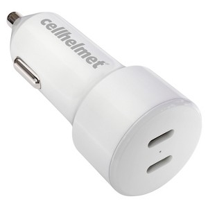 cellhelmet® 20-Watt Dual-Port USB-C® Power Delivery Car Charger in White - 1 of 4