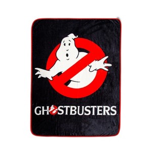 Silver Buffalo Ghostbusters Logo Raschel Throw Blanket | 45 x 60 Inches - 1 of 4