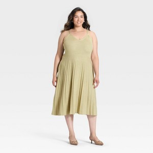 Women's Pleated Midi Sweater Dress - A New Day™ - 1 of 3