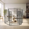 Sevobal Pet Carriers, 6 Panels Freestanding Dog Fence with Lock and Gates, Portable Fence for Yard Camping, Black, 55.51"*55.51"*39.37" - 2 of 4