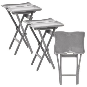 Set of 3 Silver TV Trays for WWE & AEW Wrestling Action Figures - 1 of 2