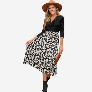 Women's Leopard Print Long Sleeve Dress - Cupshe