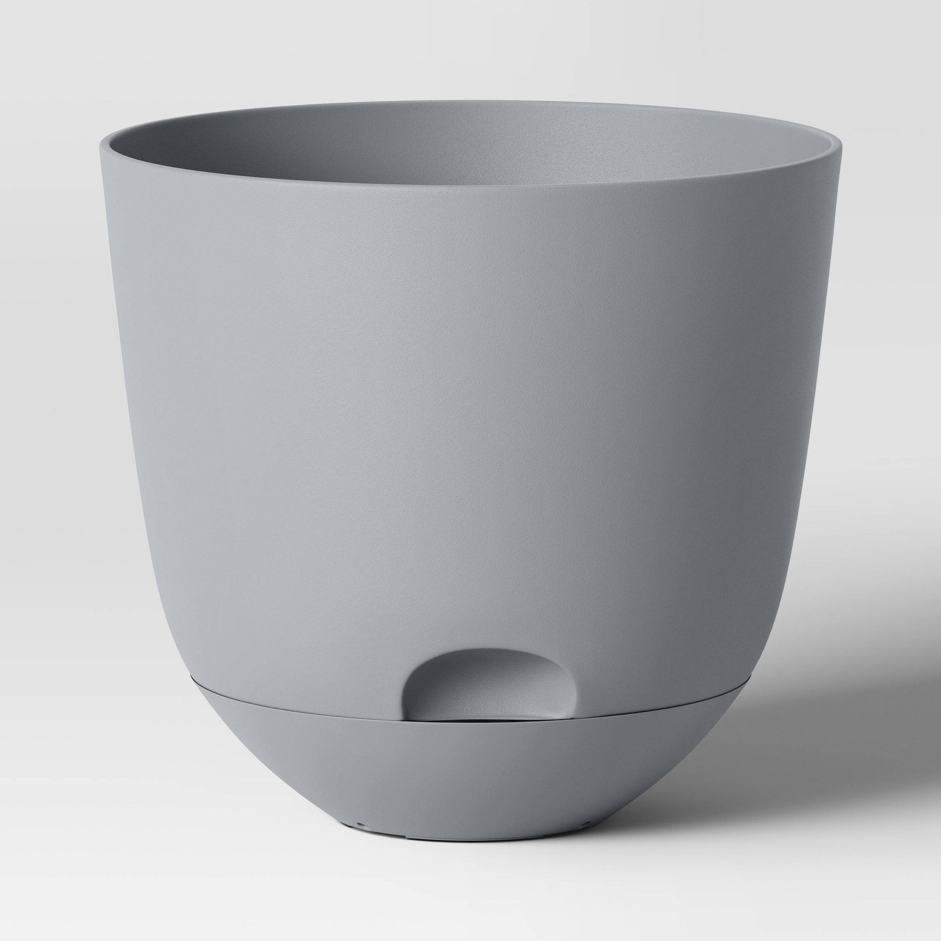 Self-Watering Plastic Indoor Outdoor Planter Pot Gray 8"x8" - Room Essentials™
