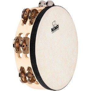 Nino Double Row Headed Wood Tambourine, Natural 8 in. - 1 of 4