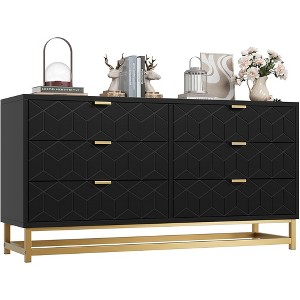 Drawer Storage Cabinet, Dresser for Bedroom, 53.5" Dresser Organizer with Metal Handle and Legs - 1 of 4