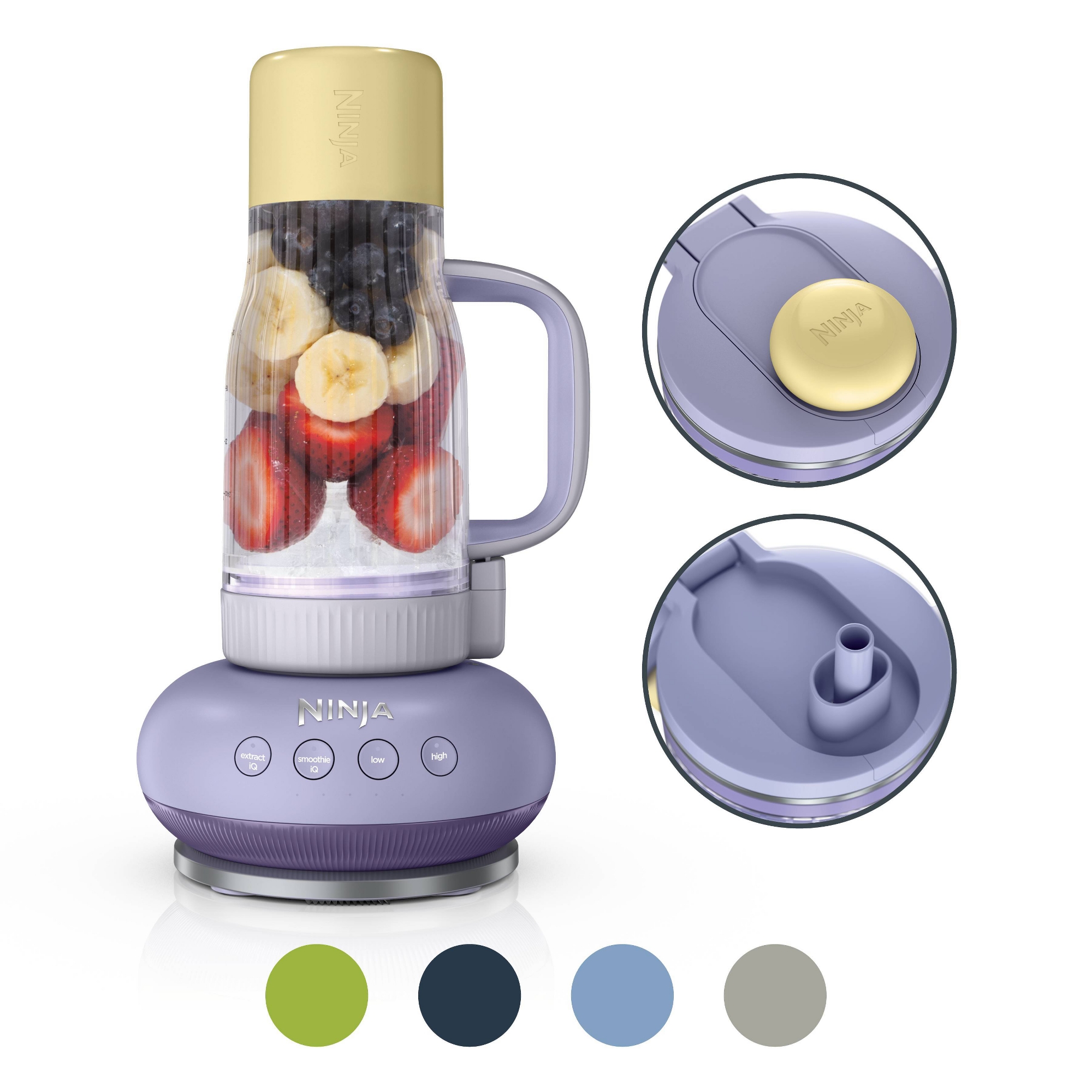 Ninja BlendBoss Tumbler Blender with 26oz Travel Tumbler, Detachable Straw & Chug Spout Lid Lavender DB353TGTPR