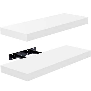 2 Pack 16 Inch Sorbus Coastal Rectangle Floating Shelves - for Home Décor to Display Trophies, Books, Frames, and more
