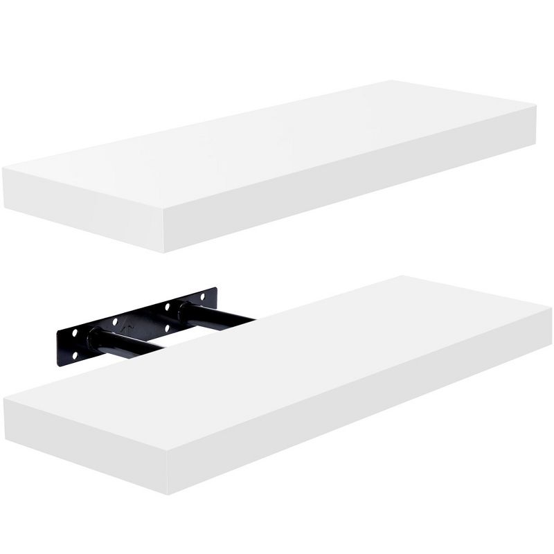 2 Pack 16 Inch Sorbus Coastal Rectangle Floating Shelves - for Home Décor to Display Trophies, Books, Frames, and more, 1 of 7