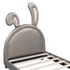 PAGED Modern Wooden Platform Bed, Full Size Bed Frame with Rabbit Shape PU Leather Headboard for Boy and Girl, No Box Spring Needed - 4 of 4