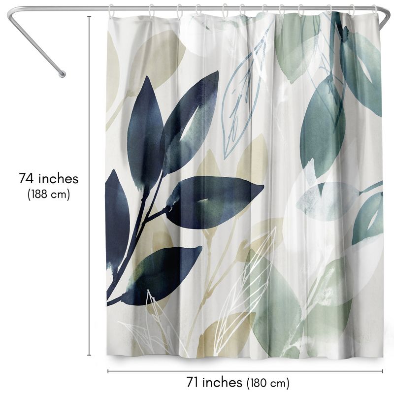 Americanflat 71" x 74" Shower Curtain, Green Sleeves I by PI Creative Art, 3 of 9