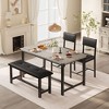 Dining Table Set for 4, Kitchen Table with 2 Upholstered Chairs and Bench, 4-Piece Kitchen Dining Room Set for Apartment, Kitchen, Small Space - 2 of 4