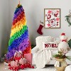 6FT/7.5FT Rainbow Spiral Christmas Tree - Colorful PVC Artificial Holiday Tree with Unique Spiral Design and Sturdy Metal Stand - 4 of 4