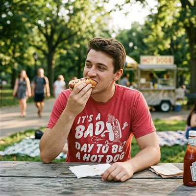 Мужские футболки Crazy Dog T-Shirts, Inc. Mens Funny T Shirts Its A Bad Day to Be A Hotdog Sarcastic Fourth Of July Graphic Novelty Tee for Men - Crazy Dog Men's T Shirt For Fourth Of July L — фото 3