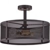 Quoizel Lighting Union Station 3 - Light Semi-Flush Mount in  Western Bronze - 3 of 4