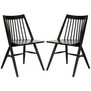 Set of 2 Wren Spindle Dining Chair Black - Safavieh