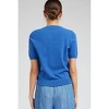 Women's Short Sleeve Lace Overlay Sweater - current air - 2 of 4