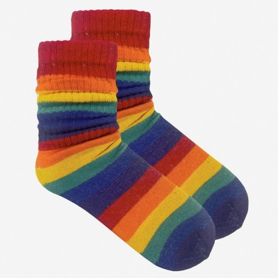 Dark Rainbow Slouch Socks the Sock Panda (Women's Sizes, Adult Medium) - Midweight