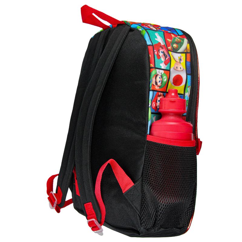Super Mario Backpack with Detachable Mushroom Lunch Tote 16 Inch 5 Piece Set Multicoloured, 4 of 8