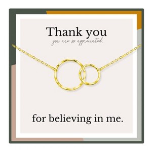 HOPE LOVE SHINE Thank You Gift for Teacher Mentor Coach – 2 Ring Necklace Appreciation Jewelry for Women - 1 of 4