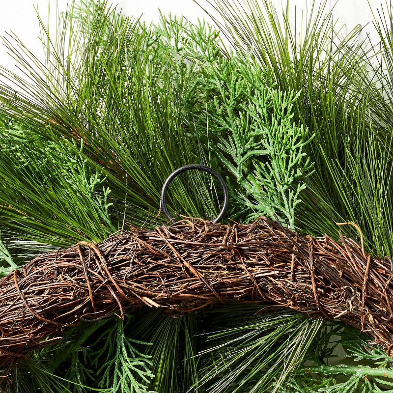Long Needle Pine with Juniper Wreath Green - Threshold&#8482; designed with Studio McGee, 4 of 5