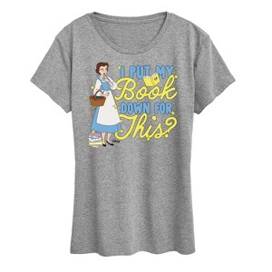 Women's - Disney Princess - Belle Put My Book Down Short Sleeve Graphic T-Shirt - 1 of 4