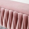 Storage Bench Entryway Bench End of Bed Bench Ottoman Upholstered Velvet Bedroom Bench Tufted Bench with Golden Legs 40" Black - 4 of 4