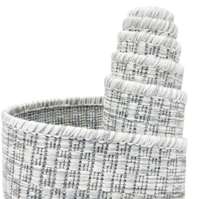 Light Gray Synthetic 9' x 12' Outdoor Rectangular Rug