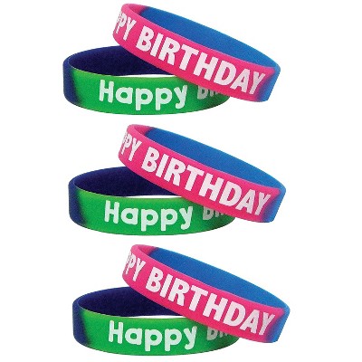 Teacher Created Resources Fancy Happy Birthday Two-Toned Wristband Pack Multicolored 10 Per Pack 3