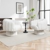 SEYNAR Modern Teddy Upholstered Fabric Round 360 Degree Swivel Accent Chair Set of 2 - 2 of 4